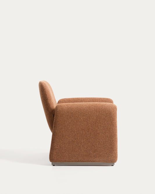 Melvia terracotta chenille armchair
