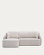 Laira 3-seater sofa bed with left chaise longue in ecru chenille 246cm FSC Mix Credit