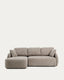 Laira 3-seater sofa bed with left chaise longue in taupe chenille 246cm FSC Mix Credit