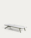 Stackable Capraia sun lounger in green aluminium with beige texteline