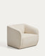 Milare armchair in beige chenille 83 cm FSC 100%