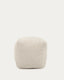 Mascarell pouffe, cotton and polyester in white, 45 x 45 cm