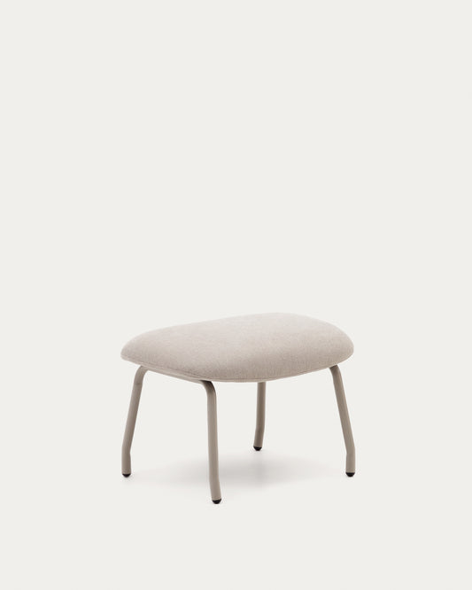 Belina beige chenille footrest in steel with beige finish FSC 100%