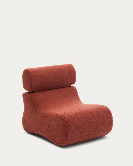 Club terracotta bouclé armchair