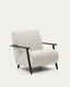 Meghan armchair in pearl chenille and with solid beech wood in a wenge finish FSC Mix Credit