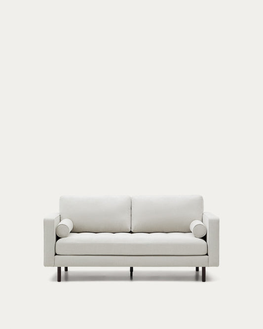 Debra 2-seater sofa in pearl chenille and legs with wenge finish, 182 cm