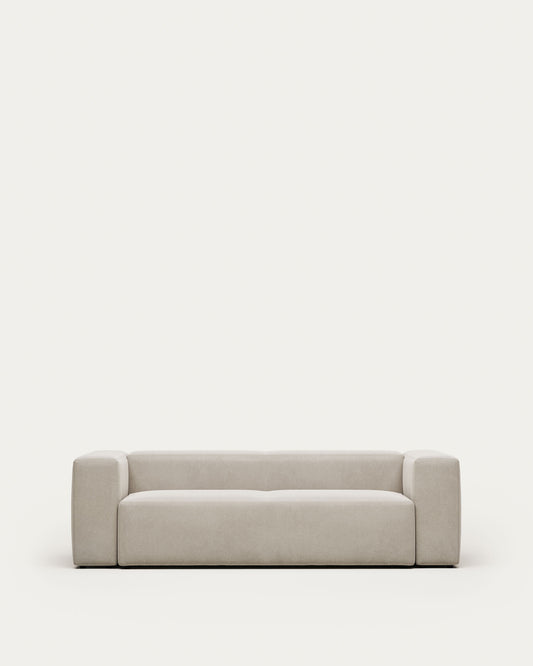 Blok 3-seater beige chenille sofa 240cm FSC Mix Credit
