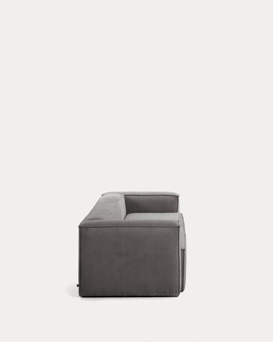 Blok 3 seater sofa thick grey corduroy 240 cm