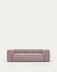 Blok 3-seater sofa in pink thick corduroy 240cm FSC Mix Credit