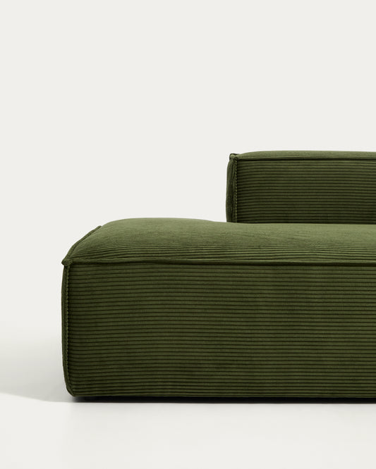Blok 4-seater sofa in green thick corduroy 380cm FSC Mix Credit