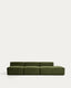 Blok 3-seater sofa with right terminal in green thick corduroy 325cm FSC Mix Credit