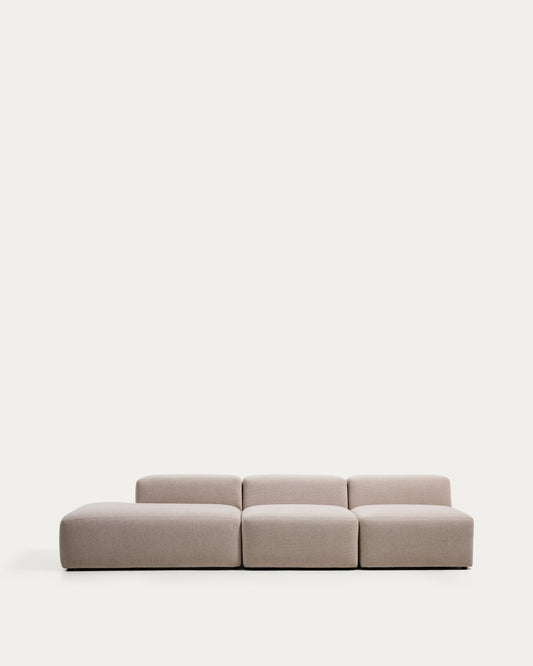 Blok beige chenille 3-seater sofa with left terminal 325cm FSC Mix Credit