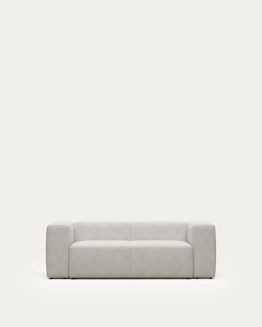 Blok fire-retardant white bouclé 2-seater sofa 210cm FSC Mix Credit