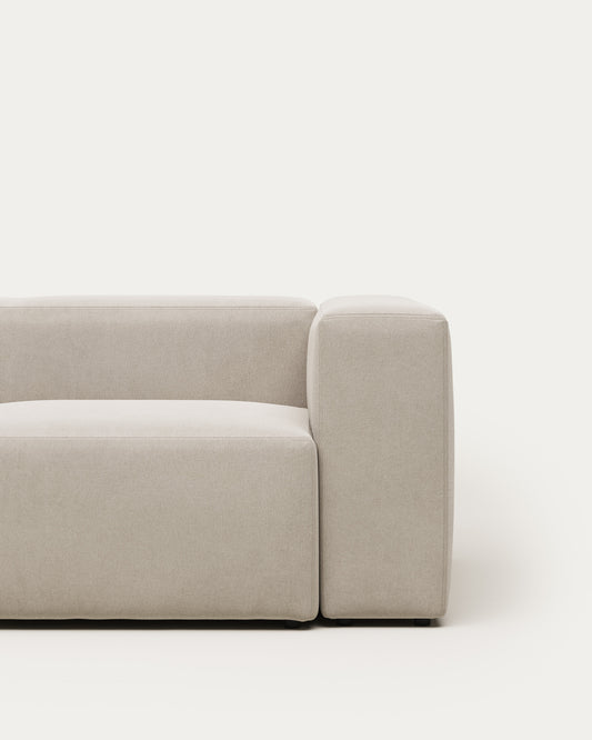 Blok fire-retardant 2-seater sofa in white chenille 210cm