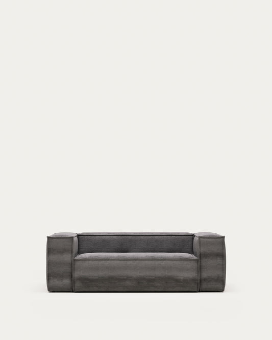 Blok 2 seater sofa thick grey corduroy 210 cm