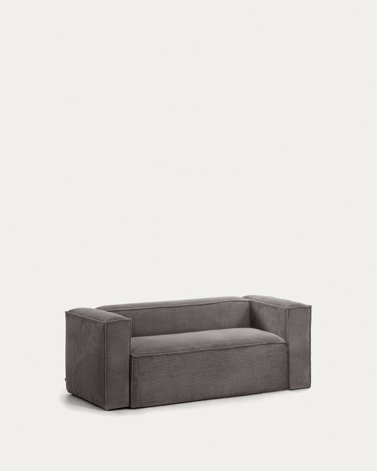 Blok 2 seater sofa thick grey corduroy 210 cm