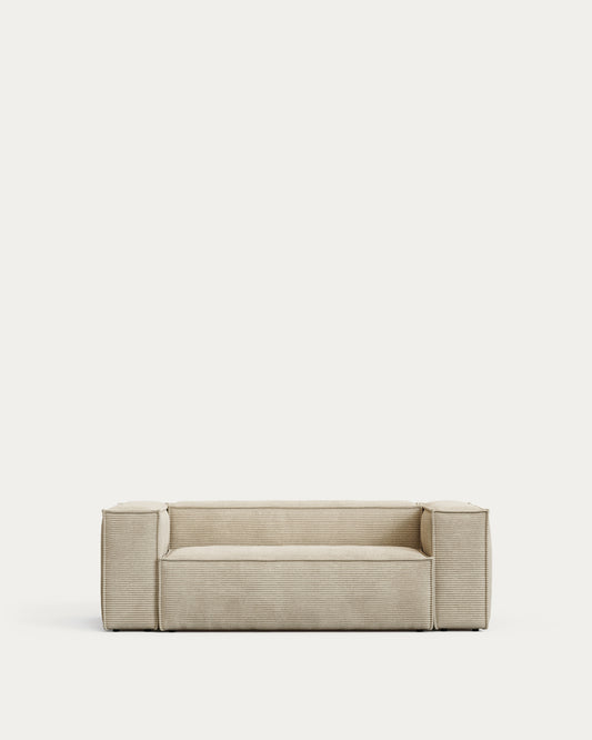 Blok 2-seater sofa in natural thick corduroy 210cm FSC Mix Credit
