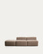 Blok 3-seater sofa with end pouffe in brown chenille 270cm FSC Mix Credit