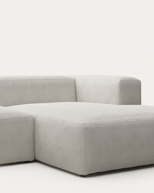 Blok fire-retardant white bouclé 2-seater sofa with right chaise longue 240cm FSC Mix Credit