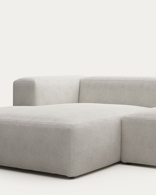Blok fire-retardant white bouclé 2-seater sofa with left chaise longue 240cm FSC Mix Credit