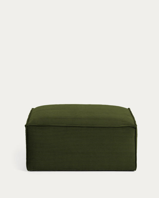 Blok footrest in green thick corduroy 90 x 74cm FSC Mix Credit