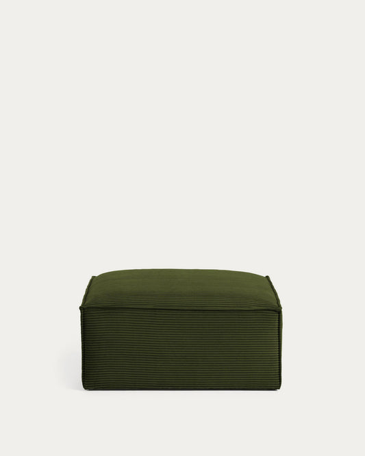 Blok footrest in green thick corduroy 90 x 74cm FSC Mix Credit