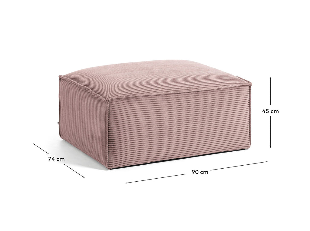 Blok footrest in pink thick corduroy 90 x 74cm FSC Mix Credit