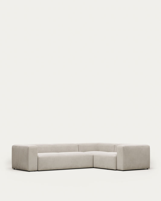 Blok 4 seater corner sofa in beige, 320 x 230 cm / 230 x 320 cm
