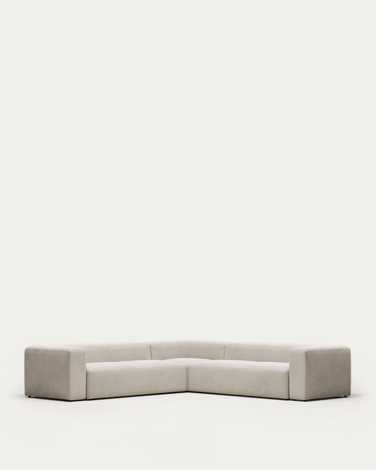 Blok beige chenille 6-seater corner sofa 320 x 320cm FSC Mix Credit