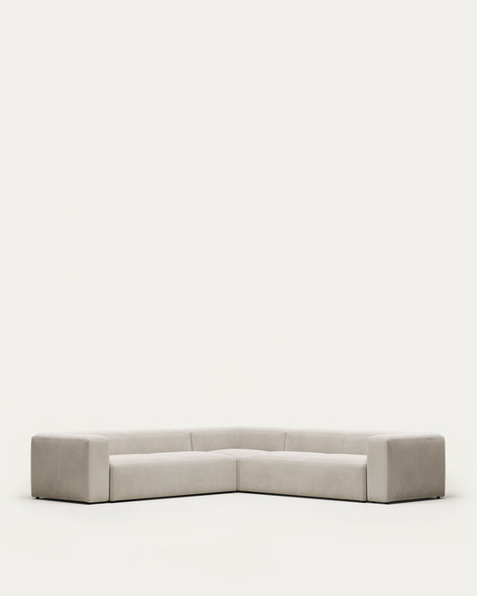 Blok beige chenille 6-seater corner sofa 320 x 320cm FSC Mix Credit