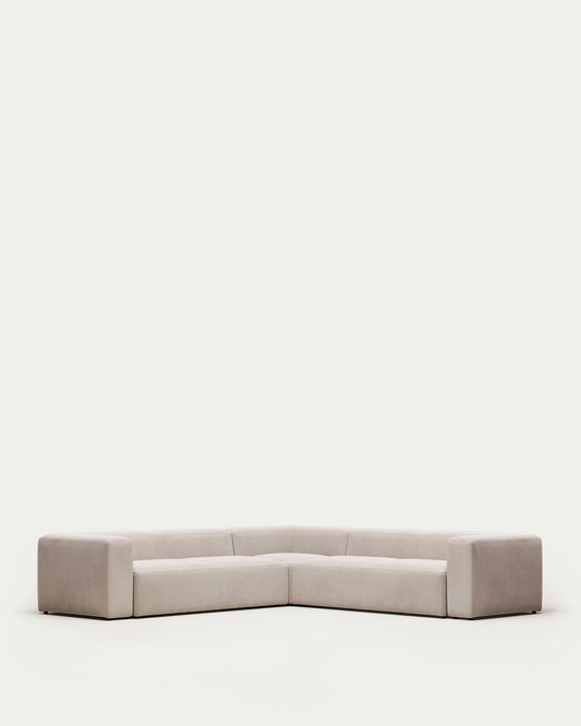 Blok beige chenille 6-seater corner sofa 320 x 320cm FSC Mix Credit