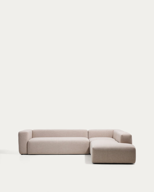 Blok beige chenille 5-seater corner sofa with right terminal 320 x 255cm FSC Mix Credit