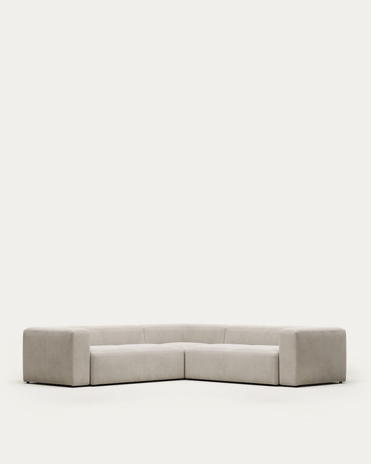 Blok 4 seater corner sofa in beige, 290 x 290 cm