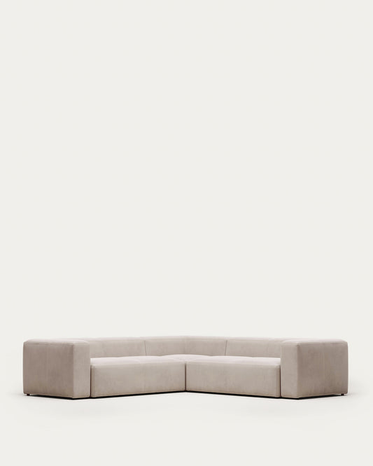 Blok beige chenille 4-seater corner sofa 290 x 290cm FSC Mix Credit