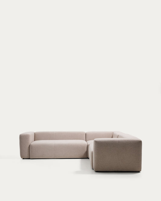 Blok beige chenille 4-seater corner sofa 290 x 290cm FSC Mix Credit