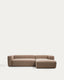 Blok 3-seater sofa with right chaise longue in brown chenille 300cm FSC Mix Credit