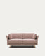 Gilma fire-retardant 2-seater sofa in thick pink corduroy with natural-tone finish legs 170cm