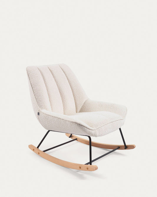 Marlina white bouclé rocking chair