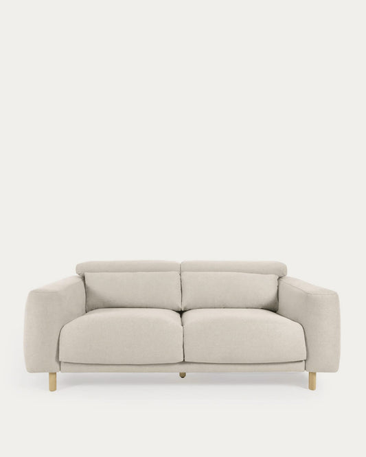 Singa 3 seater sofa in white, 215 cm