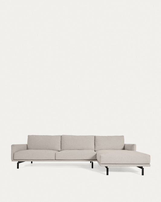 Galene 4 seater sofa with right-hand chaise longue in beige, 314 cm