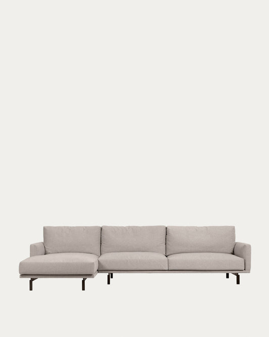 Galene 4 seater sofa with left-hand chaise longue in beige, 314 cm