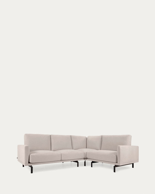 Galene 3 seater corner sofa in beige, 267 x 207 cm