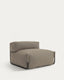 Square modular 100% outdoor sofa pouffe w/ backrest, green with black aluminium, 101x101cm