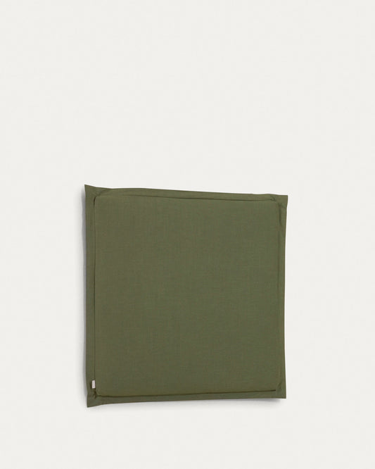 Tanit headboard with green linen removable cover, for 90 cm beds