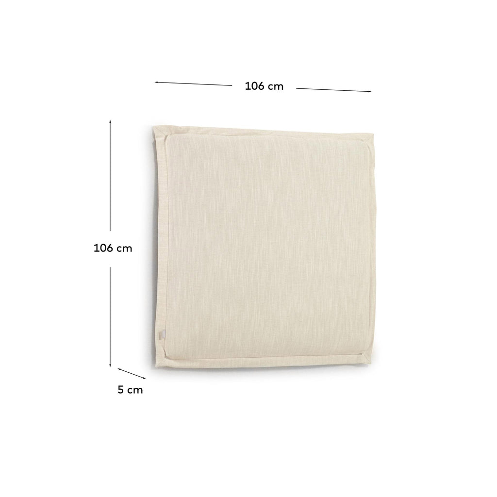 Tanit headboard with removable white linen cover for a bed up to 90 cm