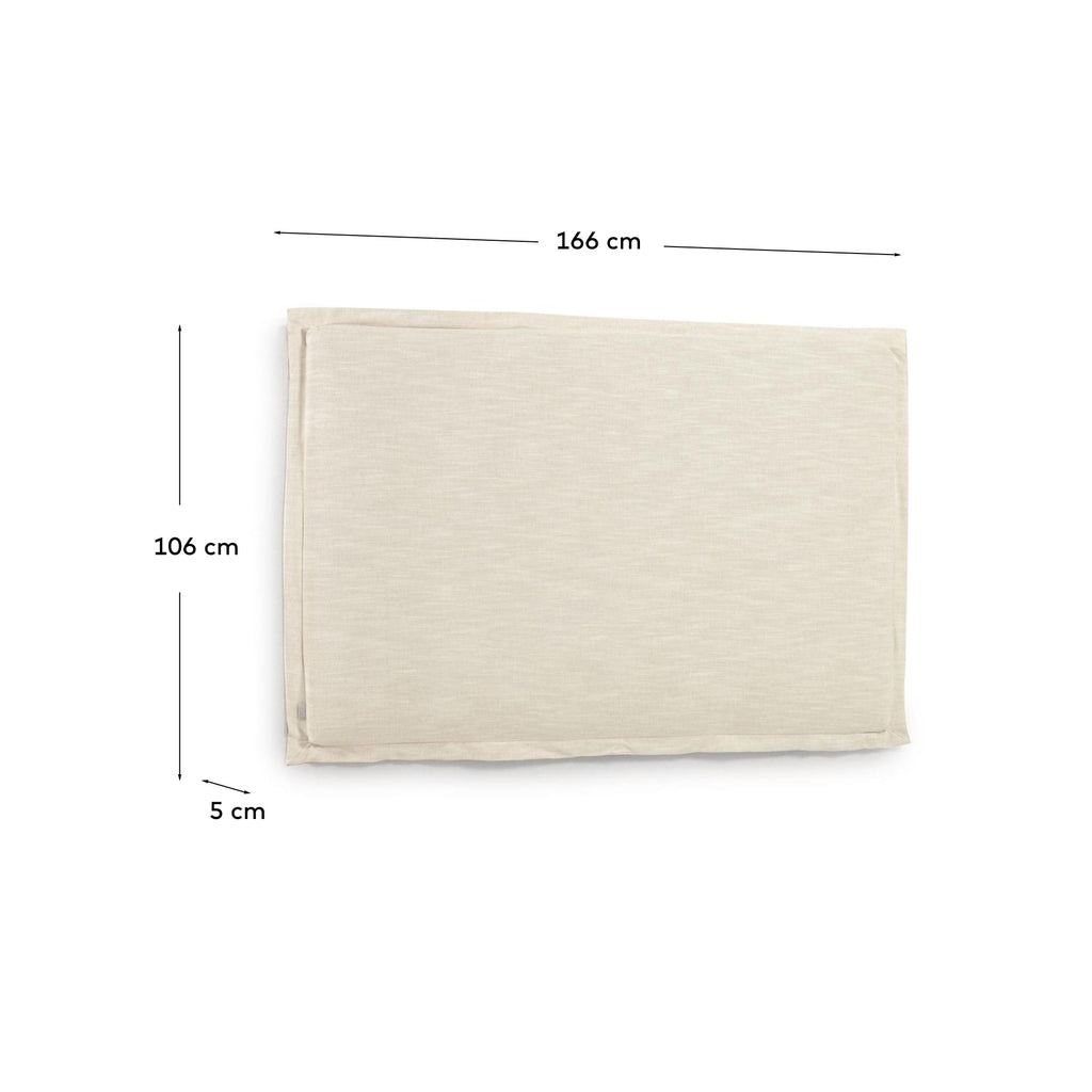 Tanit headboard with removable white linen cover for a bed up to 160 cm