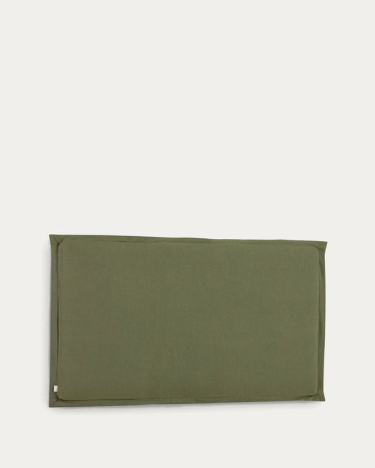 Tanit headboard with green linen removable cover, for 200 cm beds