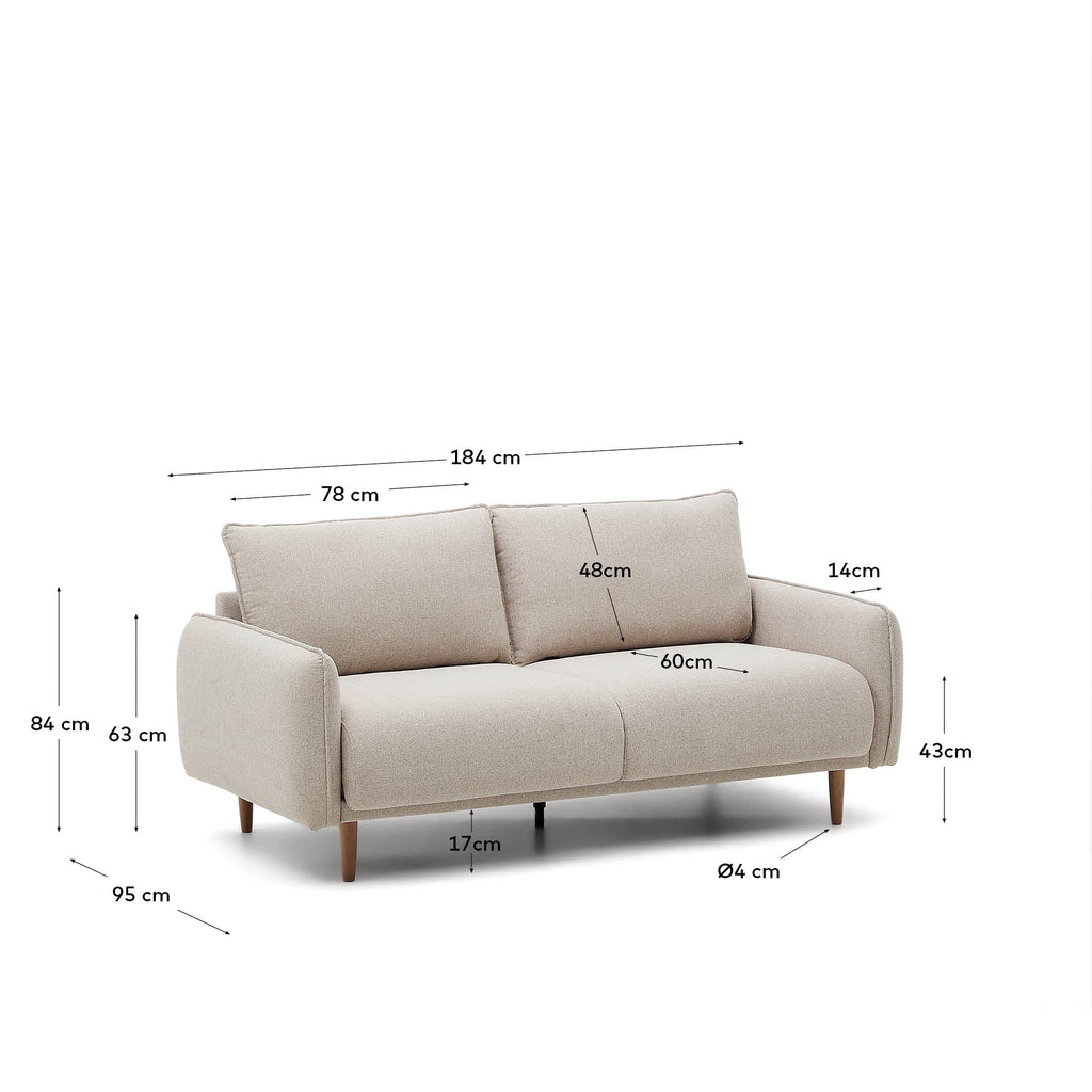 Carlota 2-seater sofa in beige, 184 cm FSC Mix Credit