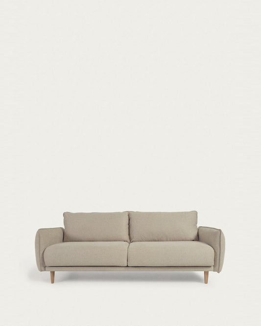 3 seater Carlota sofa in beige, 213 cm