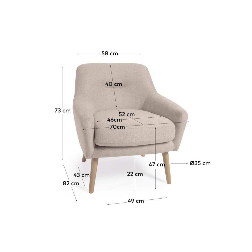 Candela armchair in beige FSC Mix Credit